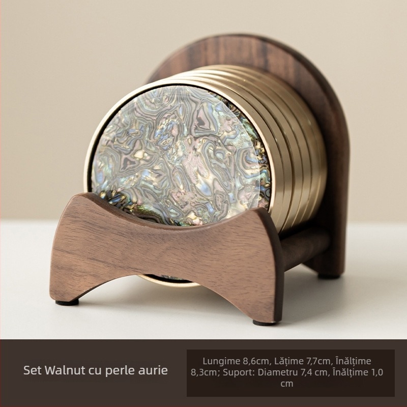 Suport pentru pahare, bakelit, origine Dehua, stil lux accesibil, lansare toamnă 2024, ambalaj cutie colorată