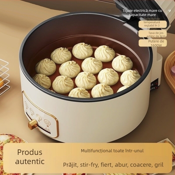 Tava electrică pentru clătite cu încălzire dublă, pentru uz casnic, 1500W, 220V, control mecanic, potrivită pentru 2–3 persoane