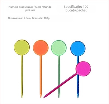 Furculiță de fructe din plastic, unică folosință, în formă de inimă, stil simplu, pentru adulți