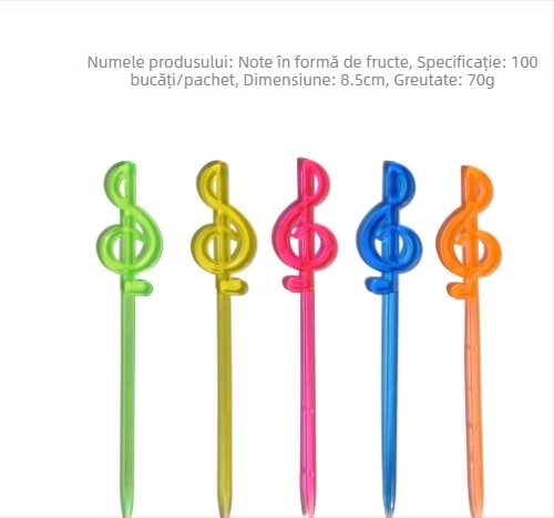 Furculiță de fructe din plastic, unică folosință, în formă de inimă, stil simplu, pentru adulți