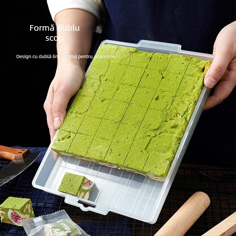 Set de unelte cu fund detașabil pentru prăjitură Snowflake Crispy Ejiao Cake, biscuiți, nugat și caramel