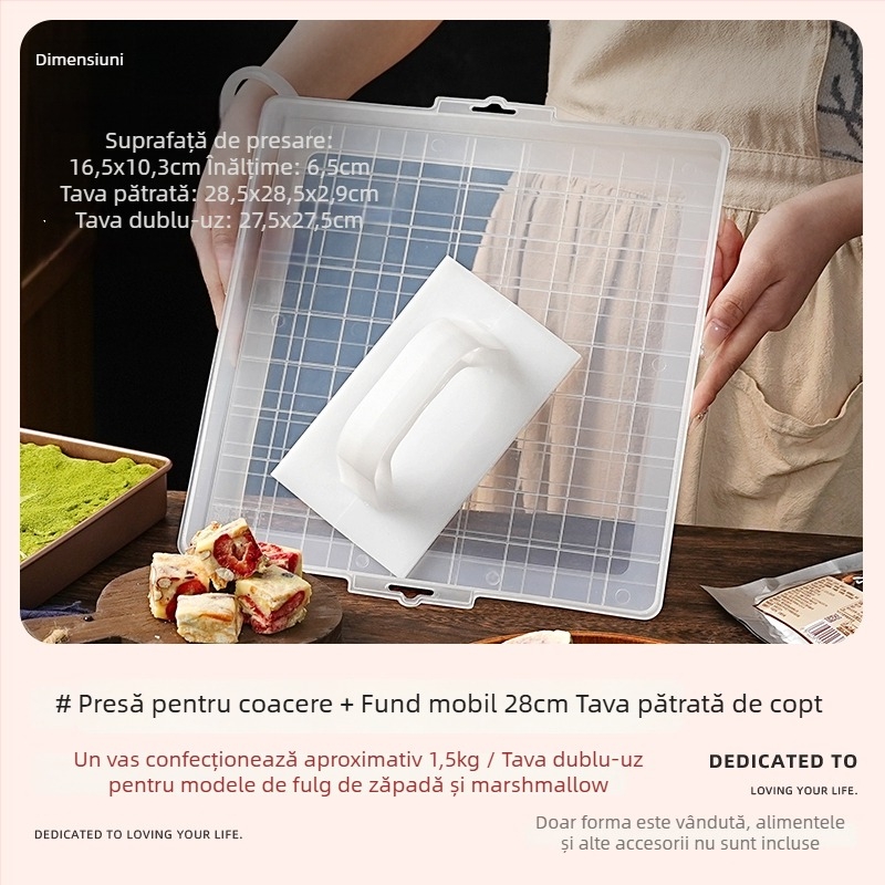 Set de unelte cu fund detașabil pentru prăjitură Snowflake Crispy Ejiao Cake, biscuiți, nugat și caramel