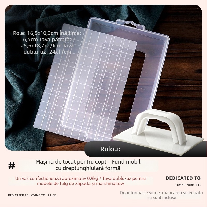 Set de unelte cu fund detașabil pentru prăjitură Snowflake Crispy Ejiao Cake, biscuiți, nugat și caramel