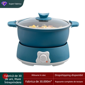 Tigaie electrică split, stil japonez, multifuncțională cu grill, personalizată, 1200W, 3.5L, aliaj de aluminiu, aburi, sotare, fierbere