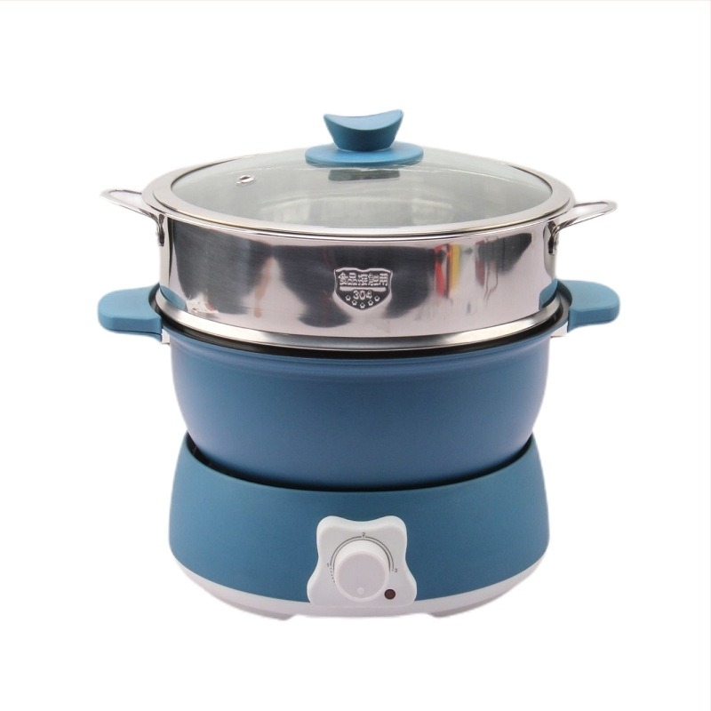 Tigaie electrică split, stil japonez, multifuncțională cu grill, personalizată, 1200W, 3.5L, aliaj de aluminiu, aburi, sotare, fierbere