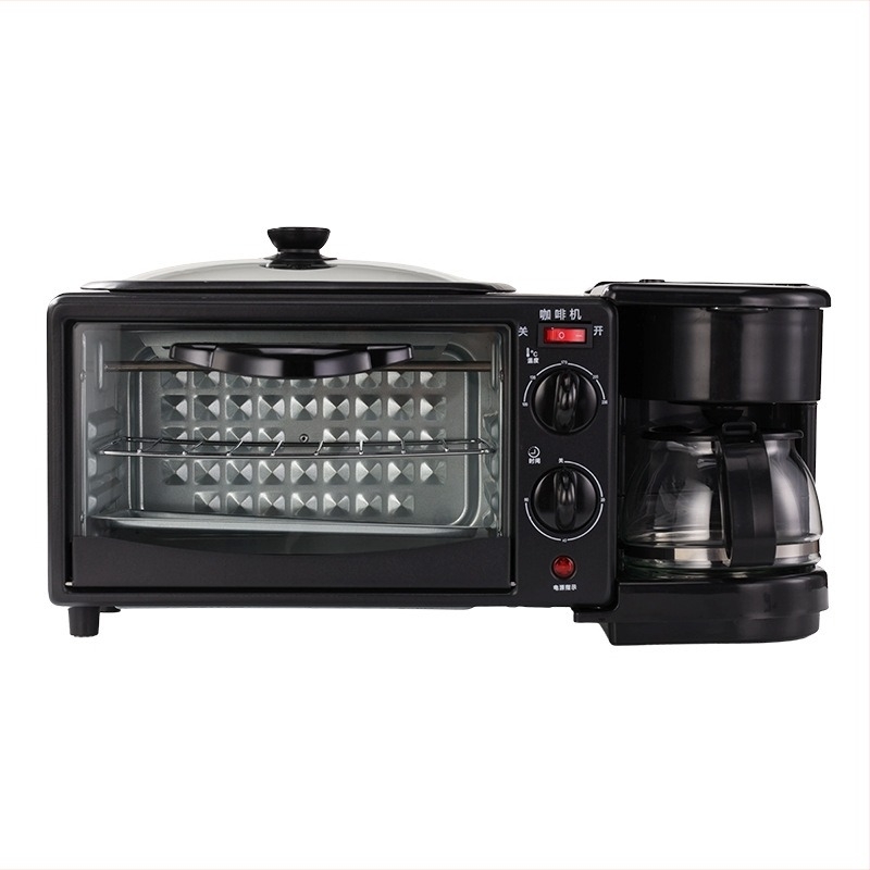 Mașină de mic dejun 3 în 1: prăjitor de ouă, aburitor de pâine și cafetieră - capacitate 7L, 220V, cuptor 640W, 4+ sloturi pentru pâine