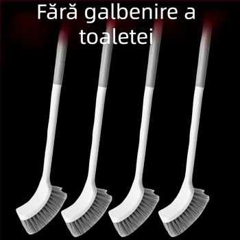 Perie de toaletă cu mâner lung îngroșat, cu peri moi, montată pe perete, pentru toalete tip squat (Material: burete)
