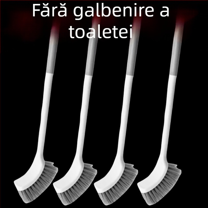Perie de toaletă cu mâner lung îngroșat, cu peri moi, montată pe perete, pentru toalete tip squat (Material: burete)