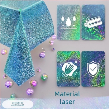 Față de masă de unică folosință din plastic cu design laser – dreptunghiulară, model cu puncte, imprimare logo disponibilă, personalizabilă
