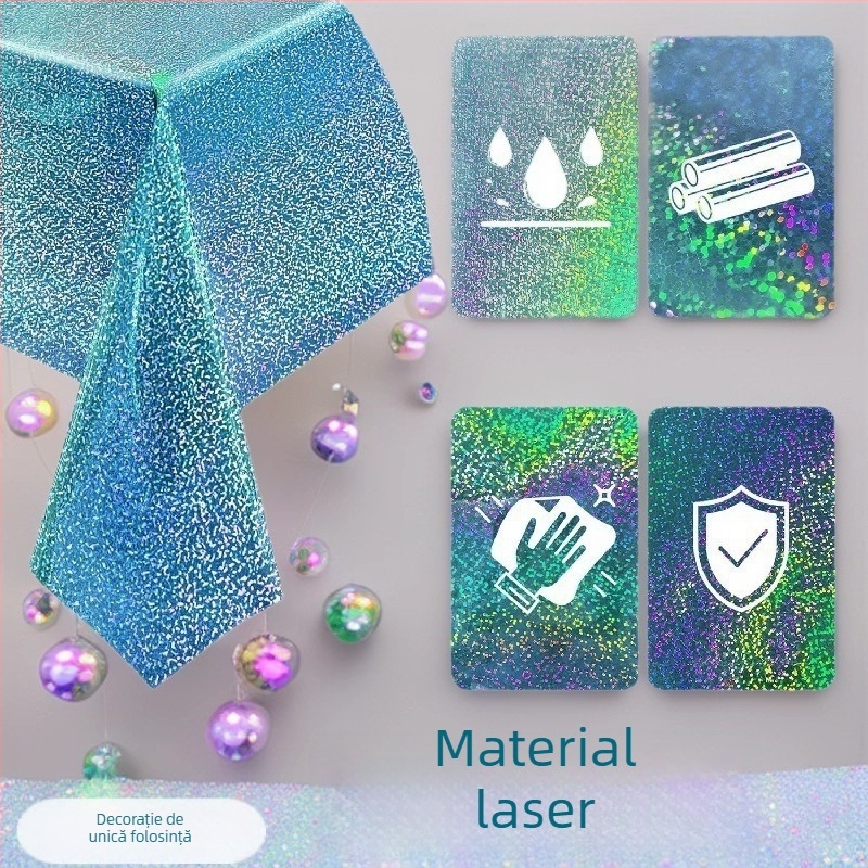 Față de masă de unică folosință din plastic cu design laser – dreptunghiulară, model cu puncte, imprimare logo disponibilă, personalizabilă