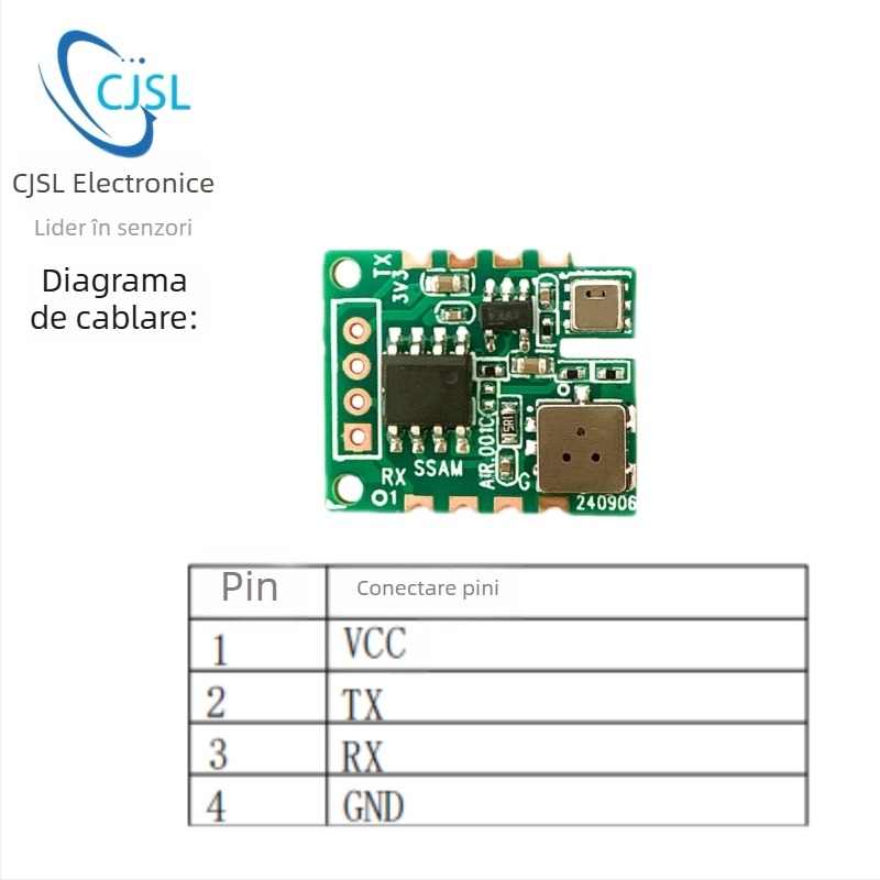 Modul de detecție a calității aerului 21VOC all-in-one cu TVOC, formaldehidă, CO2, temperatură și umiditate, ieșire UART