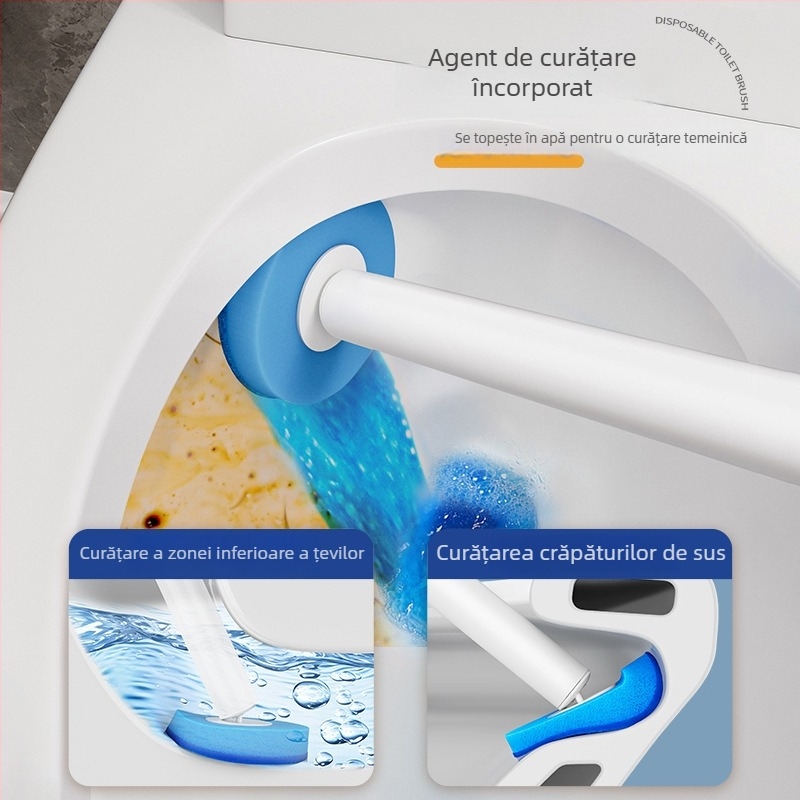 Perie de toaletă montată pe perete, de unică folosință, din plastic — Brand Good helper, pentru uz casnic