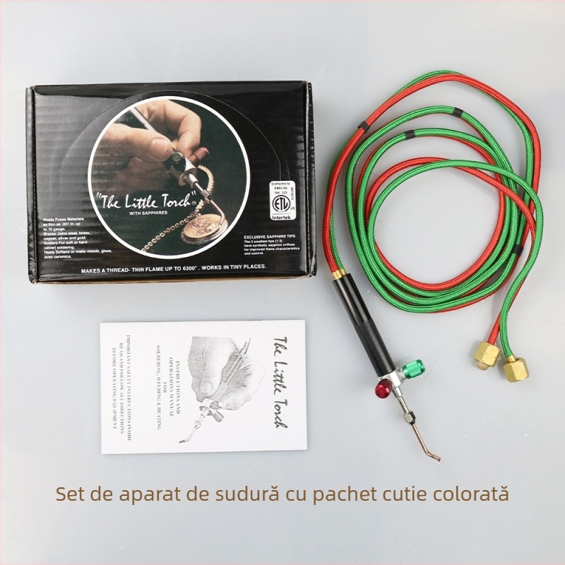 Torţă de sudură cu oxigen pentru bijuterii, mini, cu 5 duze (Brand CNSTZBC; Scop: Încălzire; Mod de acționare: Manual; Alimentare: Aprindere; Greutate: 335 g)