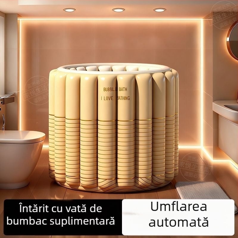 Cadă de baie gonflabilă, pliabilă pentru adulți, cu efect de bule, tarpaulin