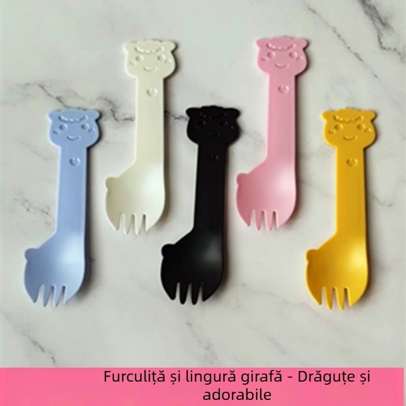 Tacâmuri de unică folosință Alpaca: set lingură și furculiță, din plastic, stil simplu, originea Shanghai, nu este potrivit pentru cuptorul cu microunde