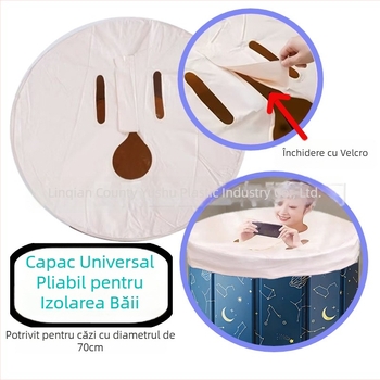  capac izolant pliant pentru cadă, capac izolant universal pentru căzi, capac pentru saună și baie cu aburi