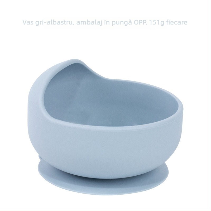 Vas din silicon pentru bebeluți cu ventuză integrată, vas de hrănire dintr-o singură piesă, antiaderent (6+ luni)