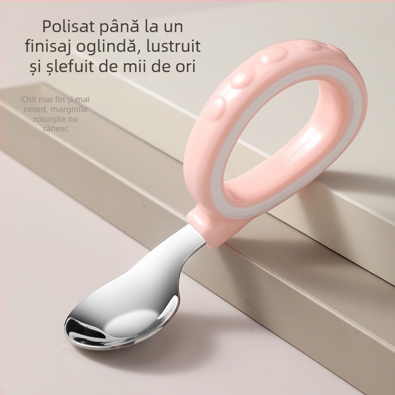 Set de furculițe și linguriță pentru copii — simplu din oțel inoxidabil, pentru vârste de peste 3 luni (furculiță/linguriță)