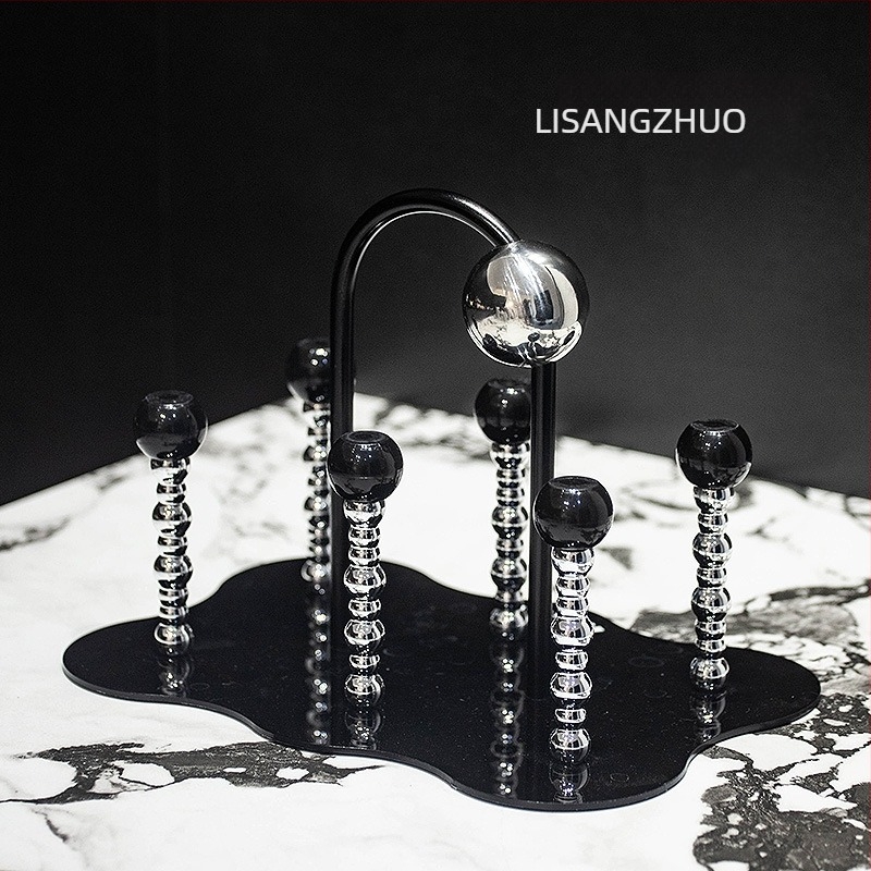 Set de șase pahare din sticlă rezistente la căldură, în stil INS, cu model glaciar.