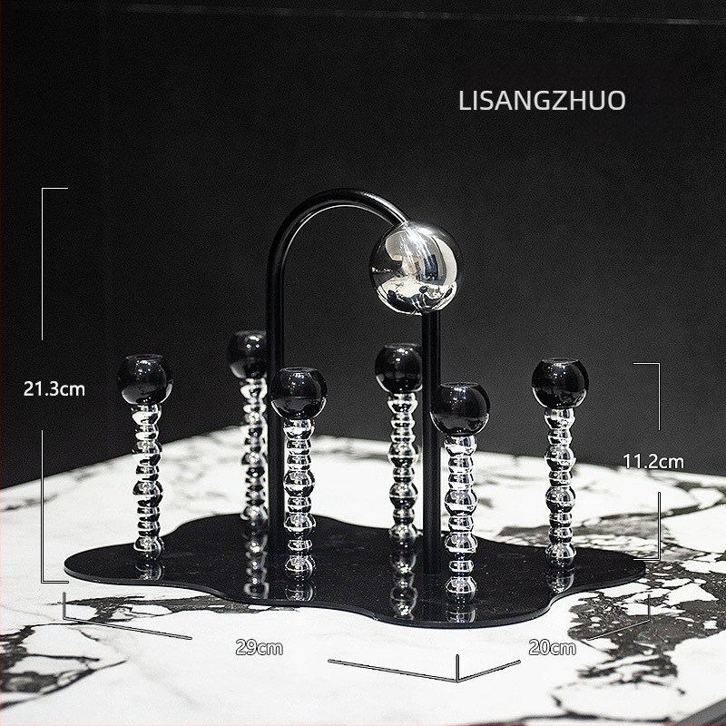 Set de șase pahare din sticlă rezistente la căldură, în stil INS, cu model glaciar.