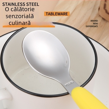 Set tacâm din oțel inoxidabil pentru copii – lingură și furculiță, 200 de bucăți, pentru copii peste 24 de luni, stil minimalist modern