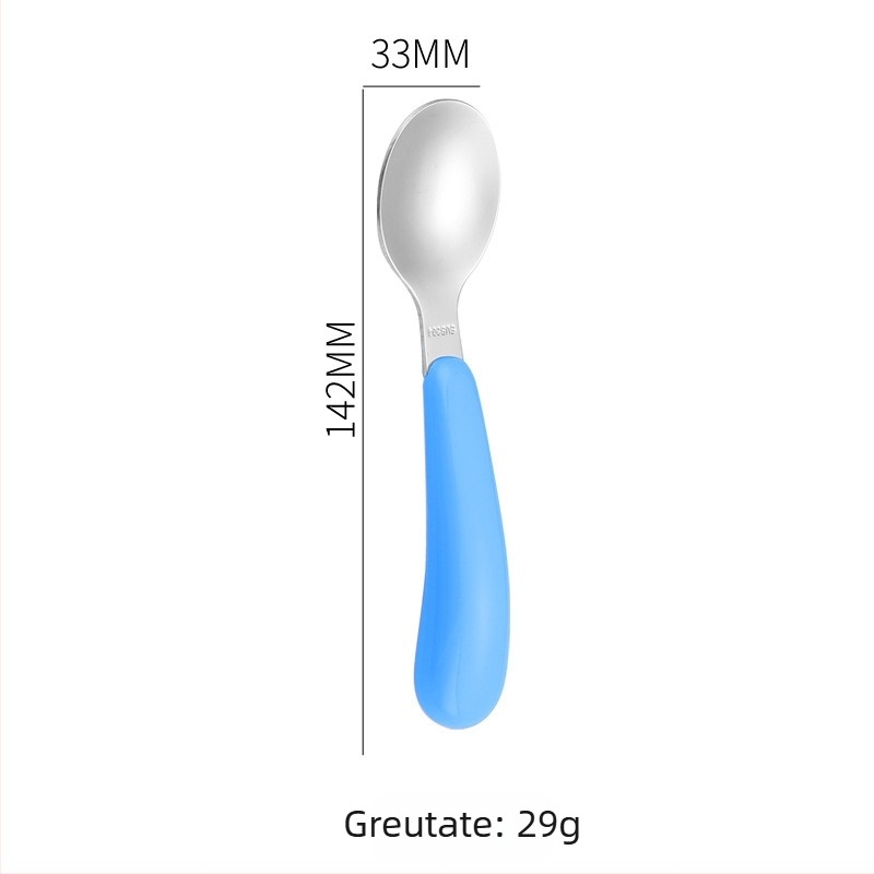 Set tacâm din oțel inoxidabil pentru copii – lingură și furculiță, 200 de bucăți, pentru copii peste 24 de luni, stil minimalist modern