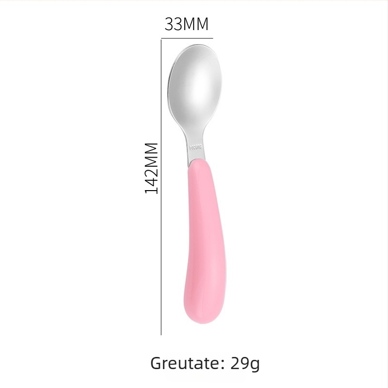 Set tacâm din oțel inoxidabil pentru copii – lingură și furculiță, 200 de bucăți, pentru copii peste 24 de luni, stil minimalist modern