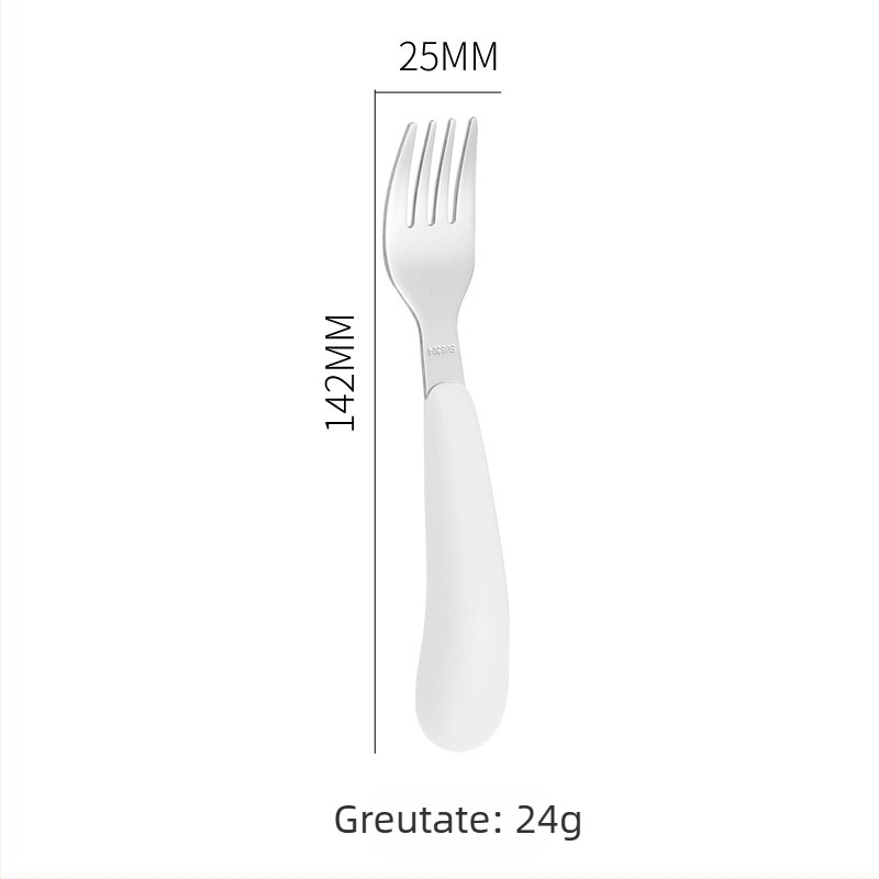 Set tacâm din oțel inoxidabil pentru copii – lingură și furculiță, 200 de bucăți, pentru copii peste 24 de luni, stil minimalist modern