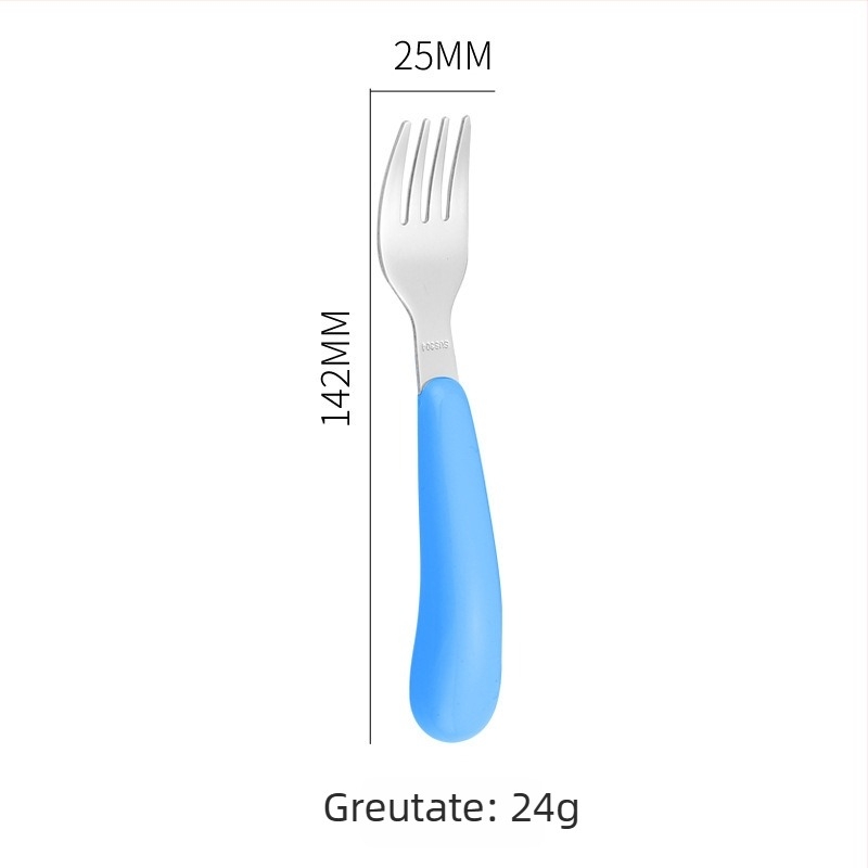 Set tacâm din oțel inoxidabil pentru copii – lingură și furculiță, 200 de bucăți, pentru copii peste 24 de luni, stil minimalist modern