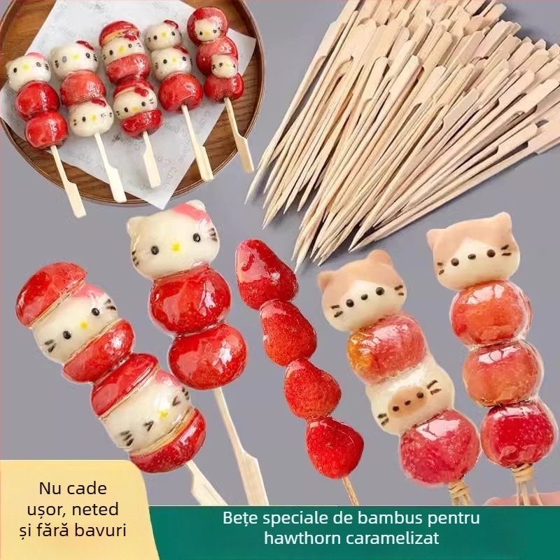 Frigărui din bambus pentru candied hawthorn și oden – stil modern simplu, model solid, finisaj cu cilindru de cânepă, calitate premium