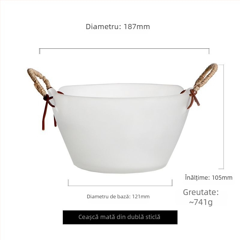 Set din sticlă cu boluri și farfurii, rotund, nu este compatibil cu cuptorul cu microunde