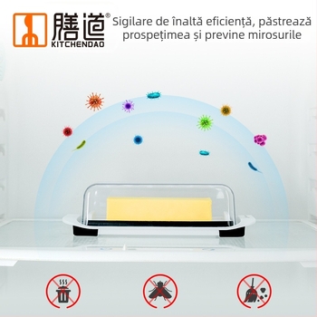 Meal Path Cutie divizată pentru unt cu capac, pentru unt și brânză - plastic, stil modern, calitate premium