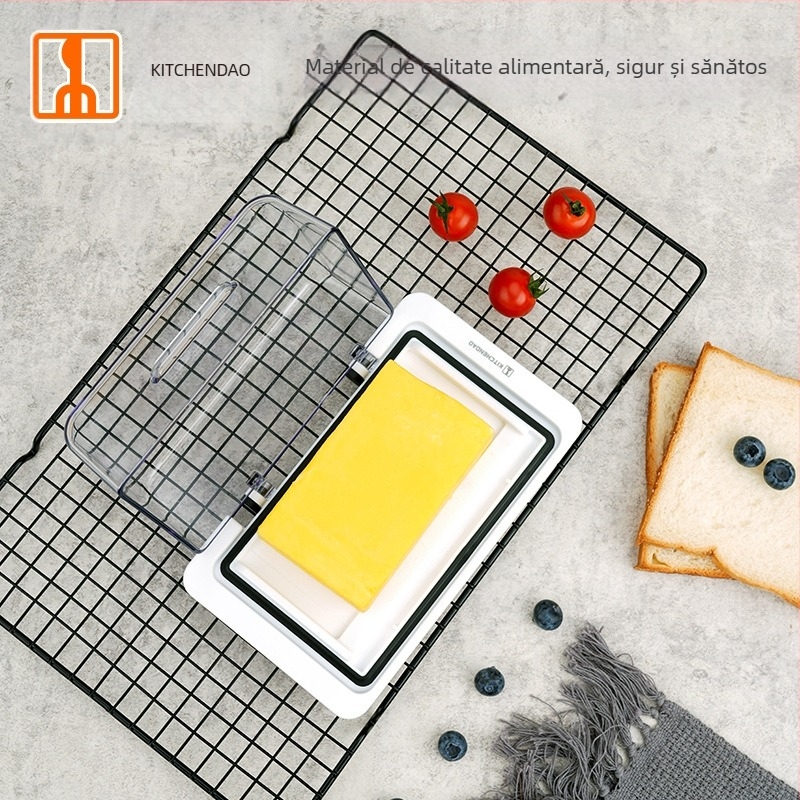 Meal Path Cutie divizată pentru unt cu capac, pentru unt și brânză - plastic, stil modern, calitate premium