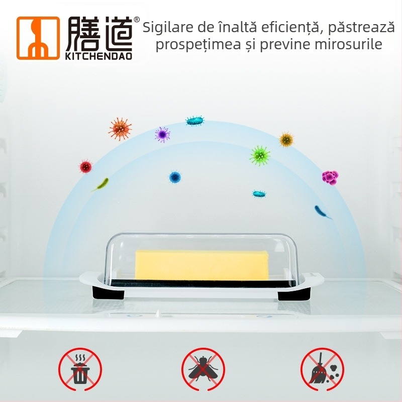 Meal Path Cutie divizată pentru unt cu capac, pentru unt și brânză - plastic, stil modern, calitate premium