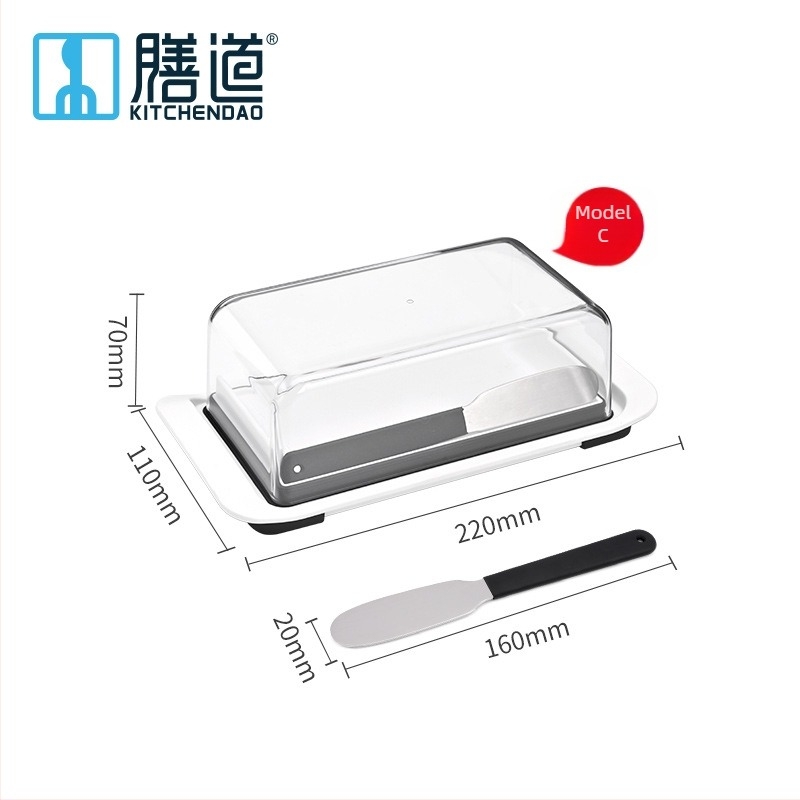 Meal Path Cutie divizată pentru unt cu capac, pentru unt și brânză - plastic, stil modern, calitate premium