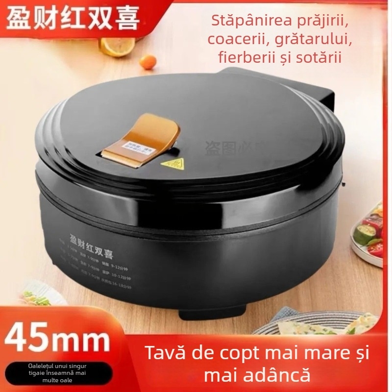 Tigaie electrică pentru clătite, uz casnic, cu design cu placă suspendată, încălzire pe o singură parte, control prin buton, 1000–1200 W