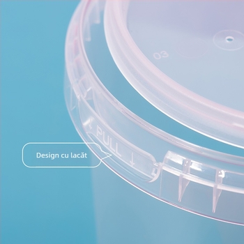 Cutie de prânz de unică folosință cu lacăt, pentru take-out, anti-scurgeri, din plastic, necompatibilă cu cuptorul cu microunde