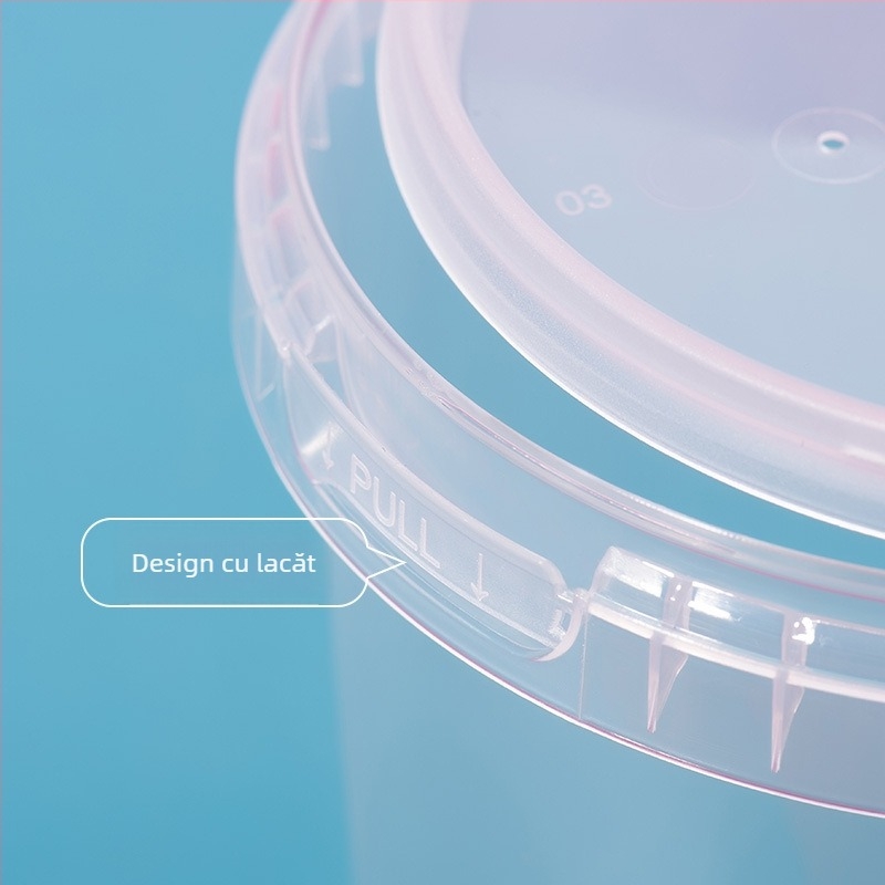 Cutie de prânz de unică folosință cu lacăt, pentru take-out, anti-scurgeri, din plastic, necompatibilă cu cuptorul cu microunde