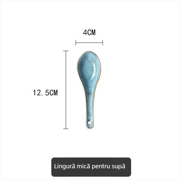 Set de veselă ceramică cu crin pictat manual, porțelan, include bol de orez, farfurie pentru pește și oală de supă cu capac