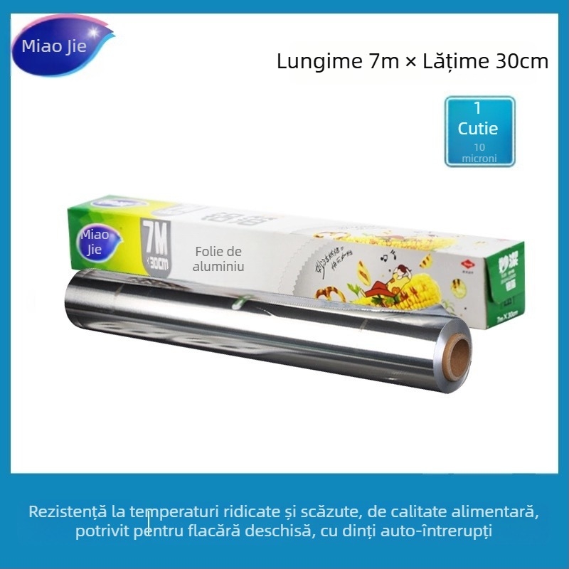 Miaojie folie de aluminiu pentru coacere și grilare – grosime standard, antiaderentă, compatibilă cu microunde, pentru uz casnic