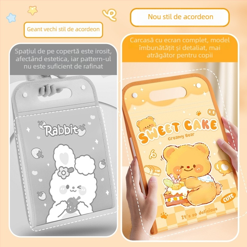 Kaba bear KBX-7100 Dosar de fișiere din plastic cu 13 compartimente în formă de acordeon, siglă imprimată, personalizabil