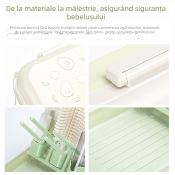 Nationals set portabil de curățare a biberonelor cu suport de drenaj și perie cu atașament magnetic