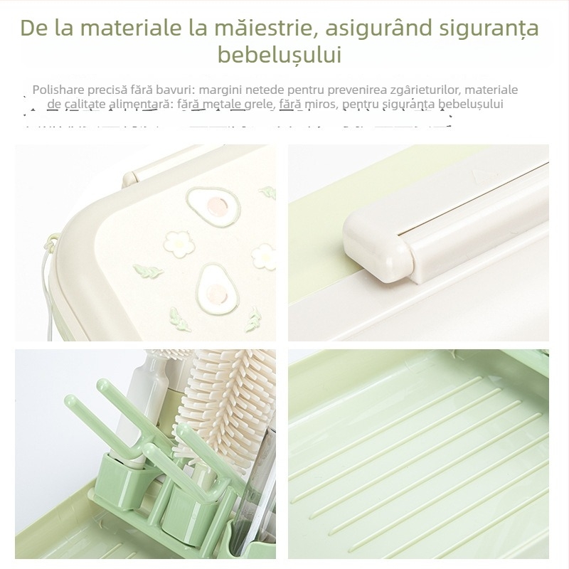 Nationals set portabil de curățare a biberonelor cu suport de drenaj și perie cu atașament magnetic