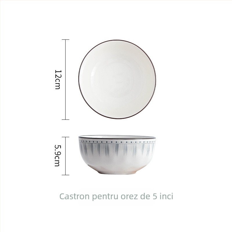 Set de farfurii Yahaoda – Porțelan cu stil modern minimalist, model cu dungi sub glazură, compatibil cu microunde, opțiuni 28/46/38/52/35 piese