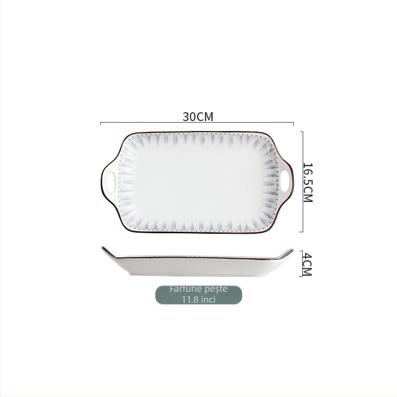 Set de farfurii Yahaoda – Porțelan cu stil modern minimalist, model cu dungi sub glazură, compatibil cu microunde, opțiuni 28/46/38/52/35 piese