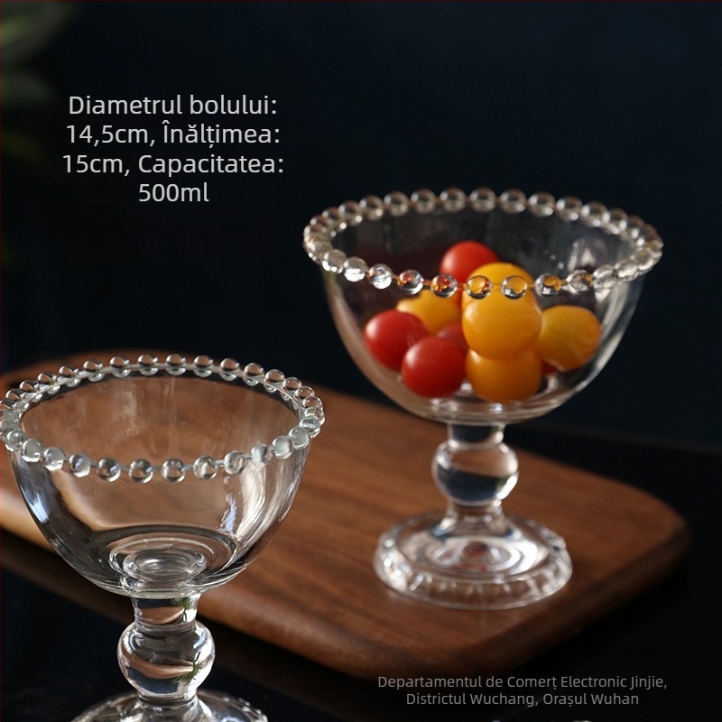 Vas de fructe din sticlă, stil scandinav, formă neregulată, sticlă turnată, model Iubire