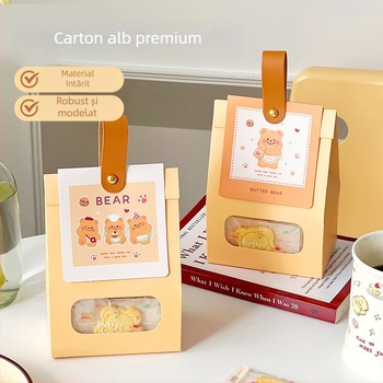 Ambalaj biscuiți cu geam și bază stand-up — turnare prin injecție pentru nugát și caramel; Brand: Meiti; Proces: injecție; Etichetă privată permisă; Toleranța greutății ±5%