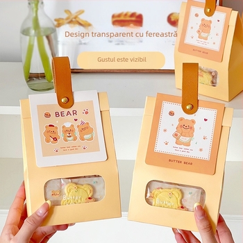 Ambalaj biscuiți cu geam și bază stand-up — turnare prin injecție pentru nugát și caramel; Brand: Meiti; Proces: injecție; Etichetă privată permisă; Toleranța greutății ±5%