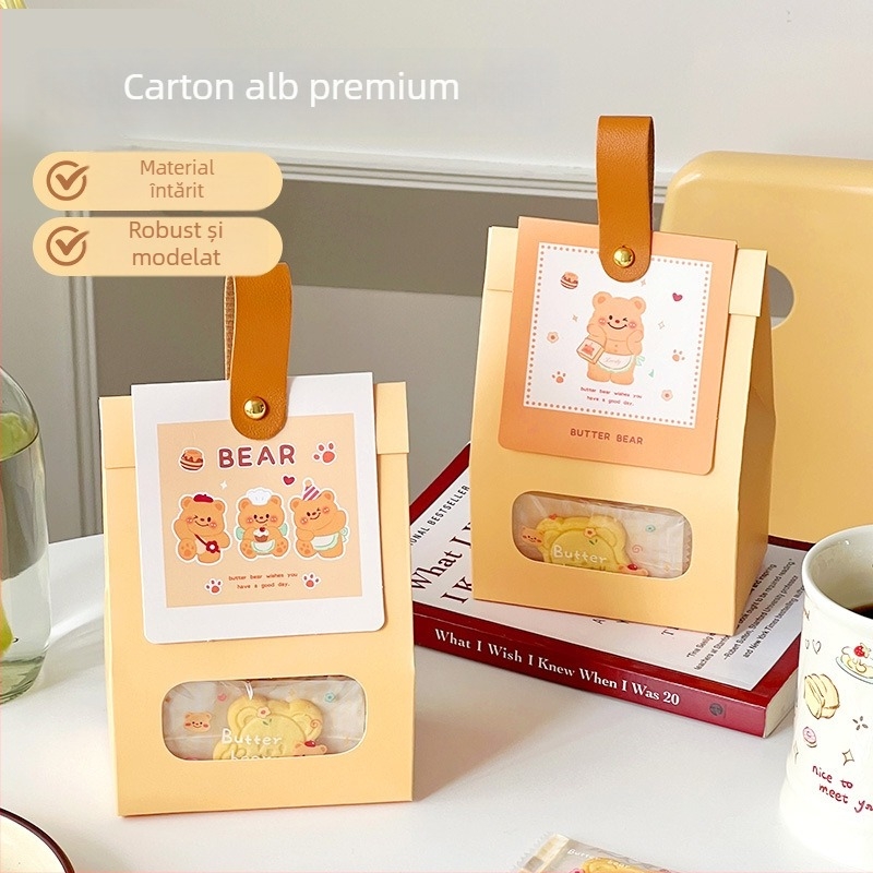 Ambalaj biscuiți cu geam și bază stand-up — turnare prin injecție pentru nugát și caramel; Brand: Meiti; Proces: injecție; Etichetă privată permisă; Toleranța greutății ±5%