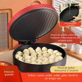 Mașină electrică de crepe cu părți detașabile și lavabile, încălzire pe o singură față, control prin buton, 1500 W+